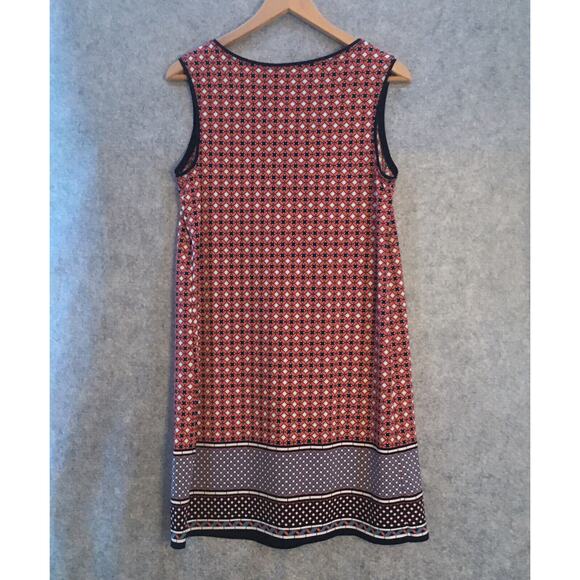 Max Studio Dress Summer Sleeveless Shift, Women's Size S Red Navy Split Neckline - Picture 3 of 10